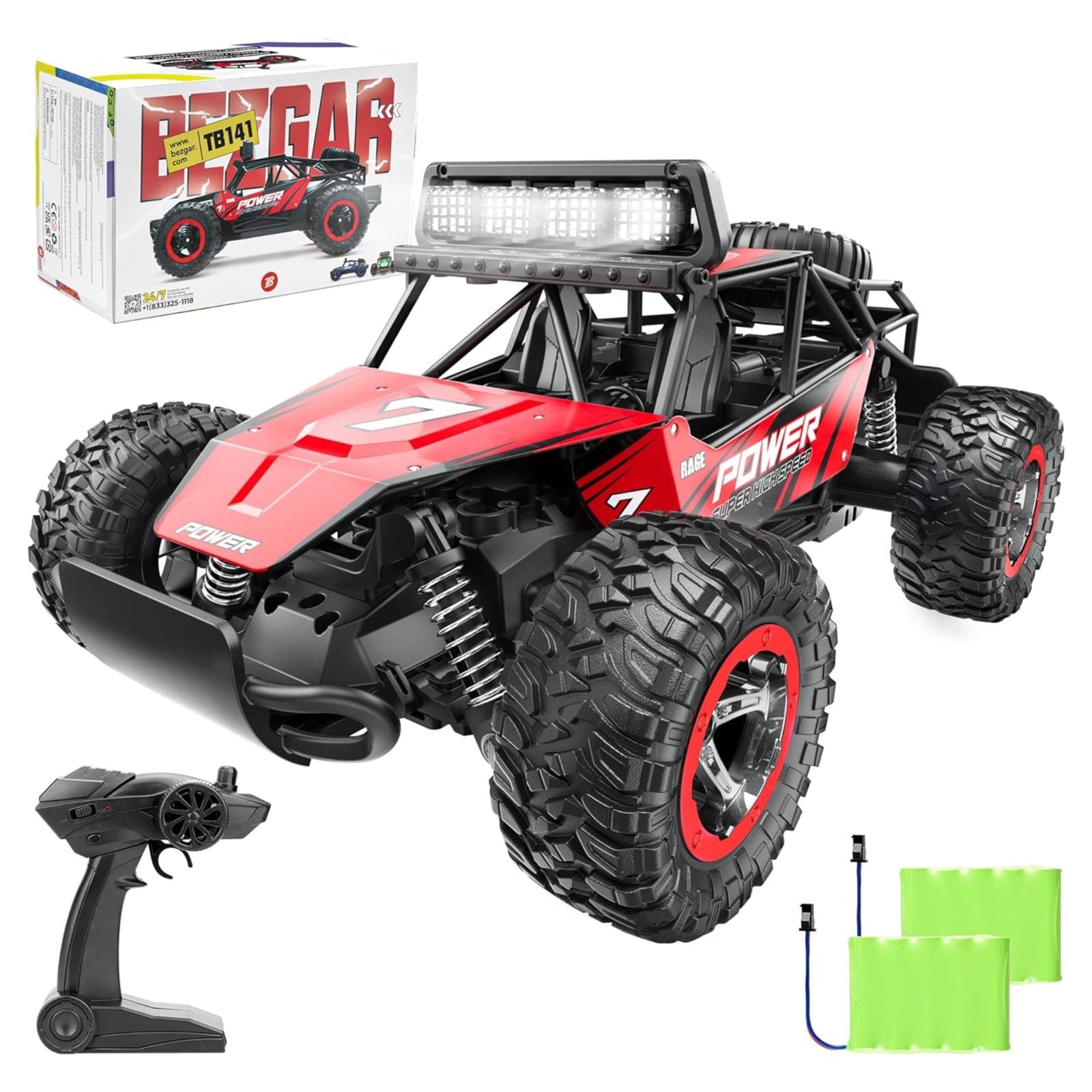 TB141 1:14 Scale Remote Control Car, 2WD High Speed (Red)