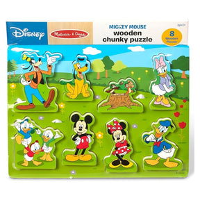 Melissa & Doug Disney Mickey Mouse Wooden Chunky Puzzle for Toddlers & Kids (8 pcs)