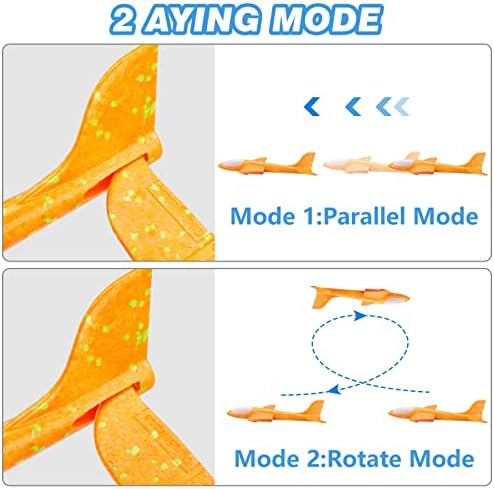 3 Pack Airplane Launcher Toy | 12.6" LED Foam | 2 Flight Mode | Outdoor Flying Toys