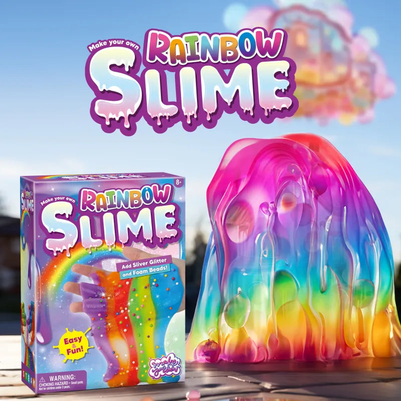 "Toy Slime Kit for Girls - 8 Foam Beans, Slimes & Glitter for Fun Party Favors"