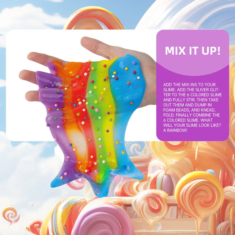 "Toy Slime Kit for Girls - 8 Foam Beans, Slimes & Glitter for Fun Party Favors"