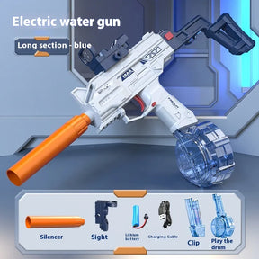 Children's Automatic UZI Electric Water Gun – Summer Beach Pool Toy for Fun Fights