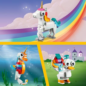 LEGO Creator 3-in-1 Magical Unicorn Toy 31140 – Transforms to Seahorse & Peacock