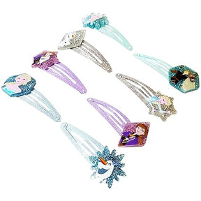 "Disney Frozen Snap Clips for Girls – 8 Pack Multi-Color Hair Clips, Ages 3+"