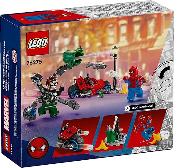 LEGO Marvel Spider-Man vs. Doc Ock Motorcycle Chase Set for Kids 76275