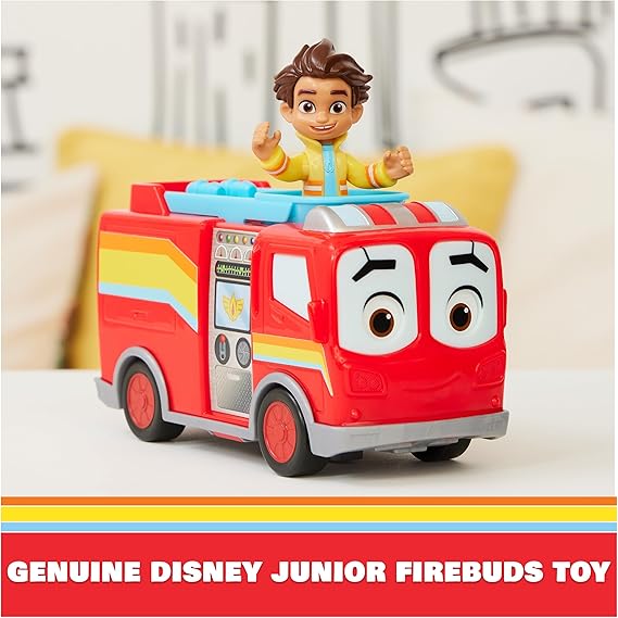 Disney Junior Firebuds Bo & Flash Action Figures with Fire Truck - Interactive Toy