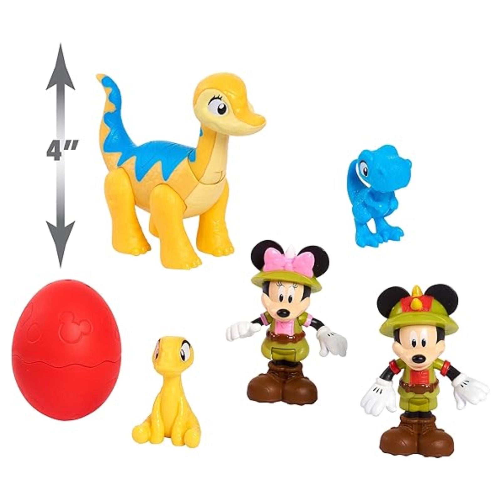 Disney Junior Mickey Mouse Funhouse Dino Pals 7-Piece Figure Set - Official Kids Toys