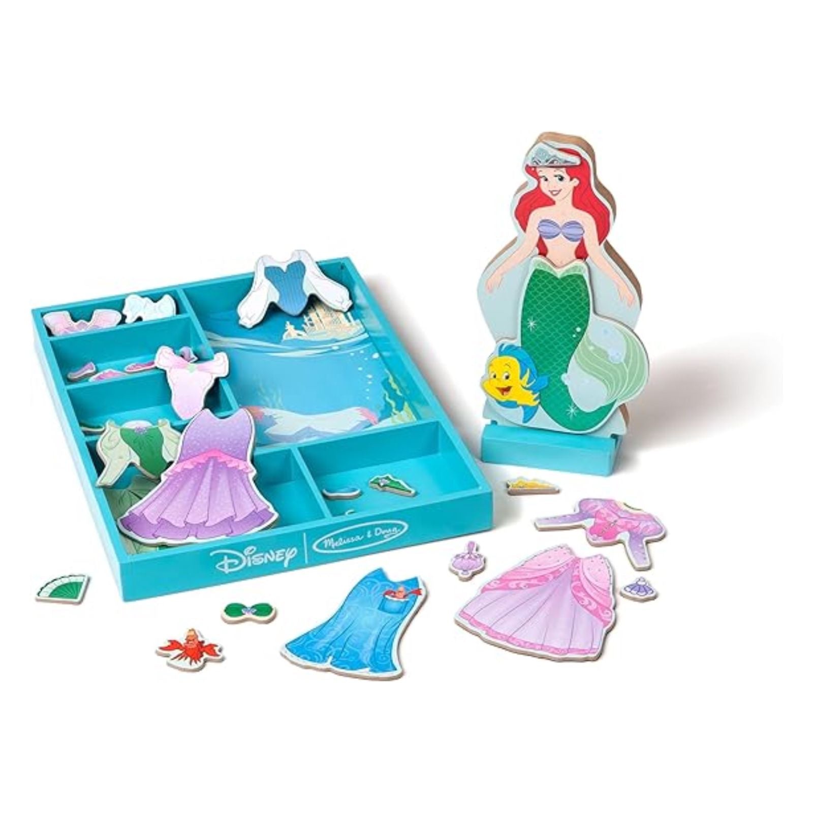 Melissa & Doug Disney Ariel Magnetic Dress-Up Doll Set: 30+ Pcs Pretend Play