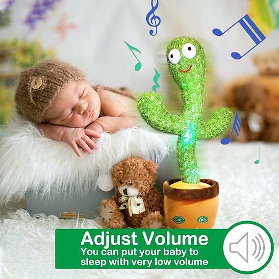 "Pbooo Dancing Cactus Toy - Mimicking, Singing, Dancing, & LED Fun for Babies"