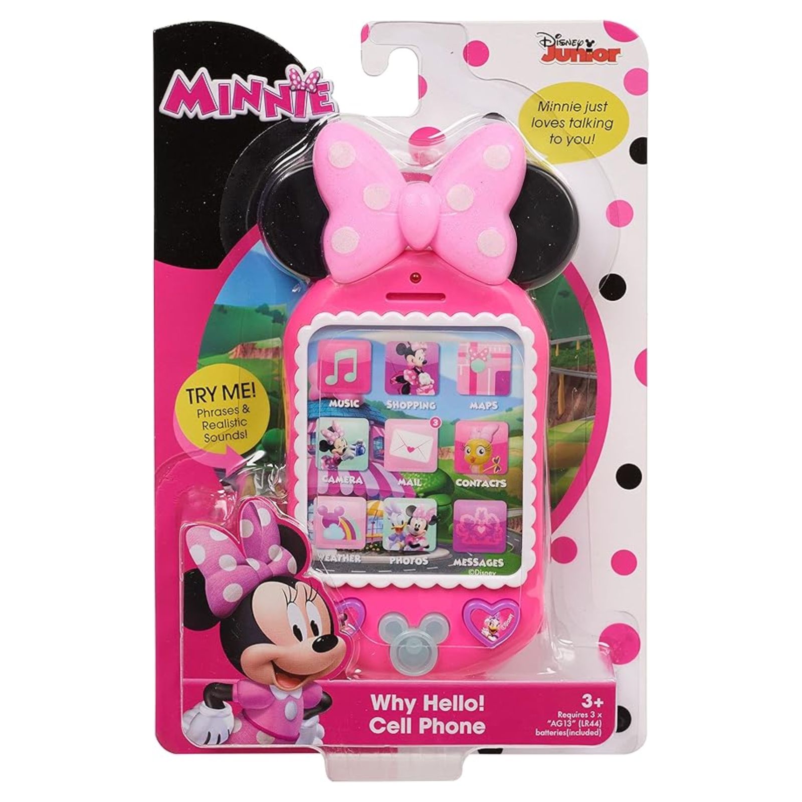 Minnie Bow-Tique Why Hello Pretend Play Cell Phone - Lights & Sounds Toy