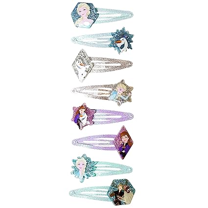 "Disney Frozen Snap Clips for Girls – 8 Pack Multi-Color Hair Clips, Ages 3+"