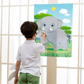 JOYIN Pin The Nose on The Elephant Game – 21"x28", 24 Stickers, Party Fun!