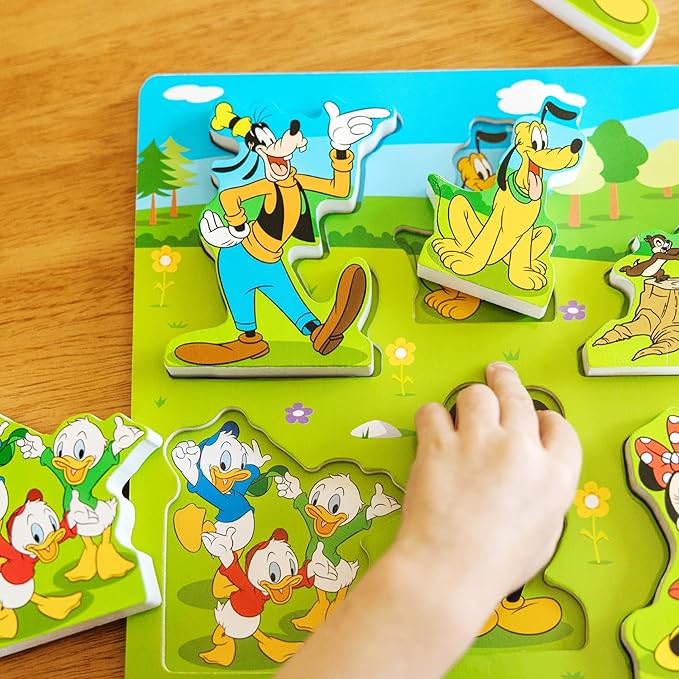 Melissa & Doug Disney Mickey Mouse Wooden Chunky Puzzle for Toddlers & Kids (8 pcs)