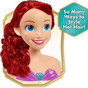 Disney Princess Ariel Styling Head - 18 Pieces Pretend Play Toy for Kids Ages 3+