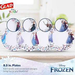 Glad for Kids Disney Frozen 8.5” Snack Plates – Anna & Elsa, 40 Count