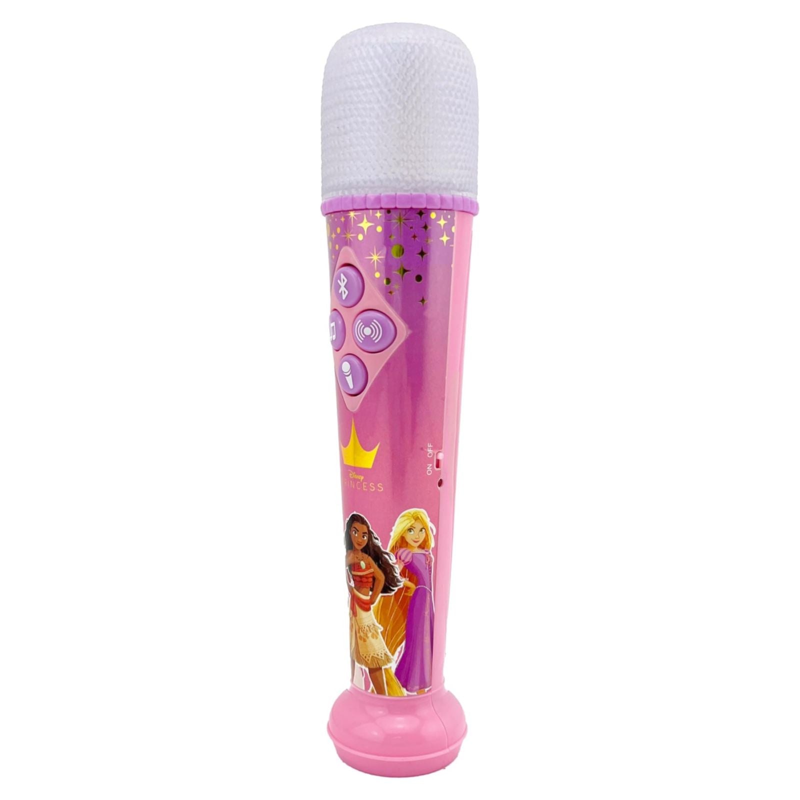 eKids Disney Princess Karaoke Microphone for Kids, Bluetooth Microphone Includes Built-in Music and Light Show, Designed for Fans of Disney Princess Toys