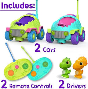 MindSprout Dino Chasers Remote Control Car| LED Lights & Music | 1+1 Free