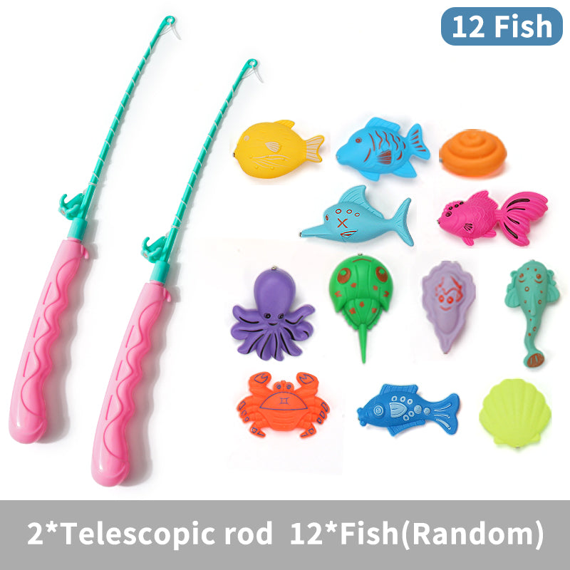 Double shell fishing toy | pool set of magnetic fishing rod