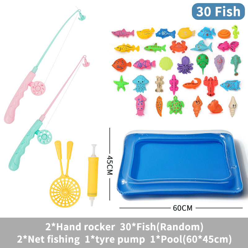 Double shell fishing toy | pool set of magnetic fishing rod