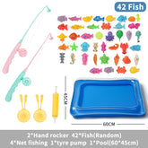 Double shell fishing toy | pool set of magnetic fishing rod