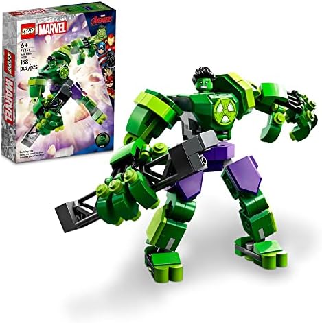 LEGO Marvel Hulk Mech Armor 76241, Avengers Action Figure Set, Collectable Super Hero Buildable Toys for Boys and Girls Ages 6 Plus, Gift Idea