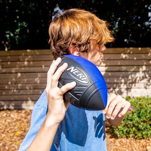 Pro Grip Kids Foam Football | 9” Youth Size Soft Foam Ball | Blue & Black