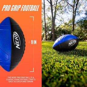 Pro Grip Kids Foam Football | 9” Youth Size Soft Foam Ball | Blue & Black