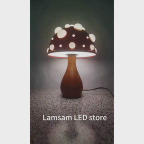 Amanita Mushroom Lamp with LED Tricolored Bulb AC or USB Warm Light Biomimetic Fly Agaric Desk Light for LivingroomBedside Hotel