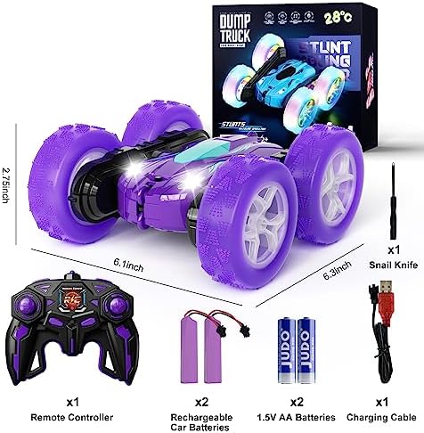 28℃ Remote Control Car for Boys | 4WD 2.4Ghz Rechargeable RC Truck | Purple