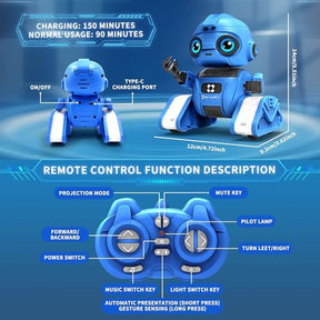 Robot Toys for Boys and Girls| Rechargeable | Auto-Demonstration | Blue