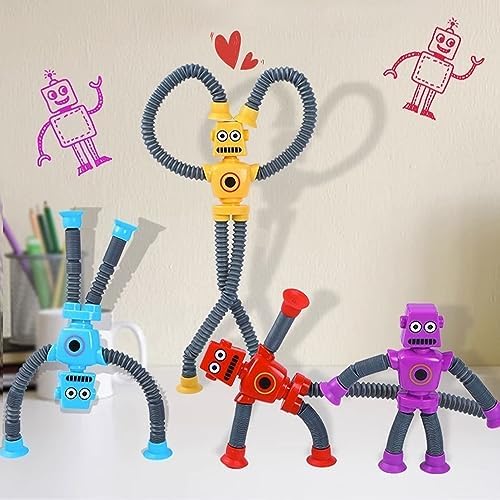 Suction Cup Robot Toy | Mini Robot | 4 Pack Robot