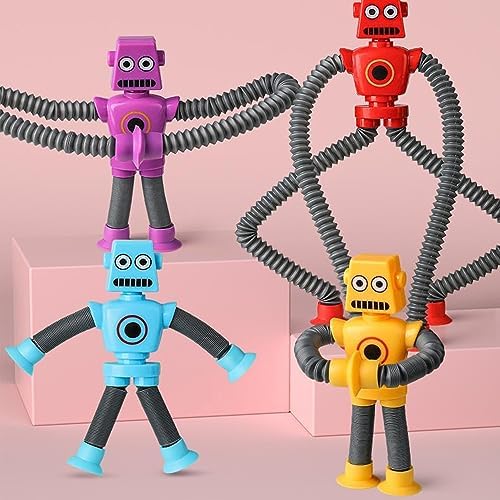 Suction Cup Robot Toy | Mini Robot | 4 Pack Robot