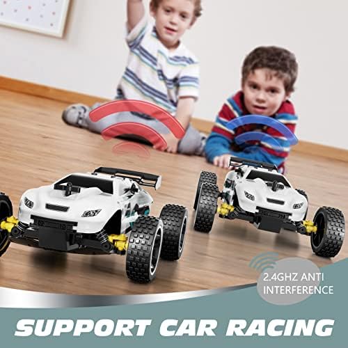 Tecnock RC Racing Car | 1:18 2WD Toy Cars Buggy for Boys & Girls | White